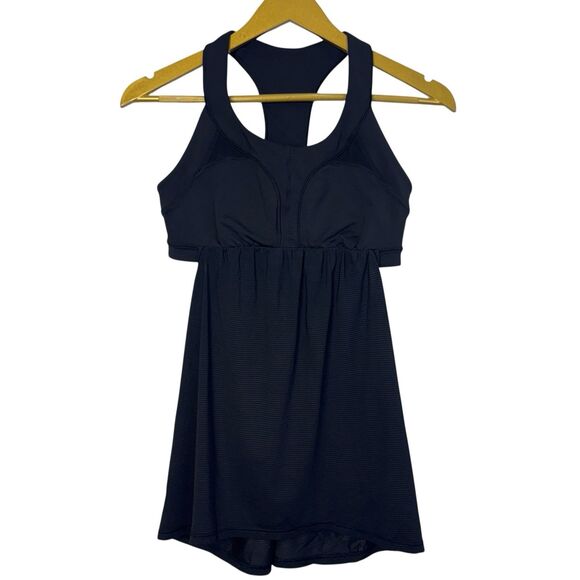 Lululemon Ready Go Tank Top Built in Sports Bra Womens 8 Black Yoga Running Gym - Picture 1 of 6
